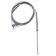 thumbnail image 1 of Steel Temperature Probe Pt100 RTD Sensor Cable 2M 98 mm 3 Wires -50 ~ 400 Celsius,1x cable Pt100 temperature sensor, 1 of 8