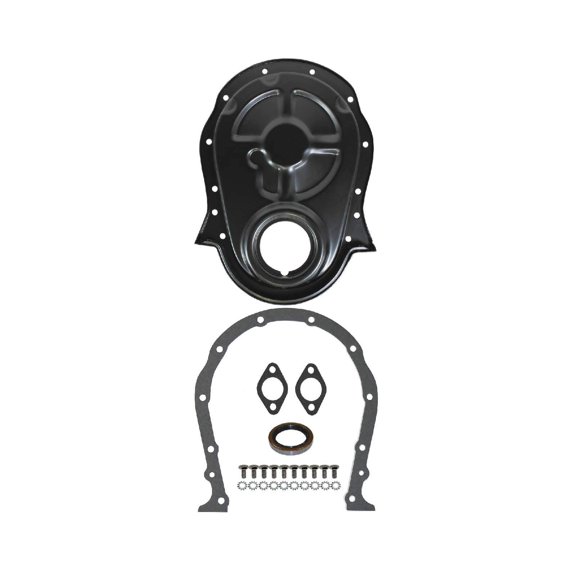 Steel Timing Cover for Chevy Big Block - Black w/ Gaskets/Hardware