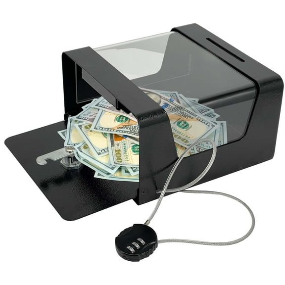 POCHAR Steel Tip Box with Dual Lock - Suggestion Box for Bartenders Musicians Restaurants