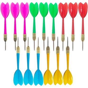 15-Piece Steel Needle Tip Darts Set – Brass Barrel Plastic Shaft – 6g Practice Darts