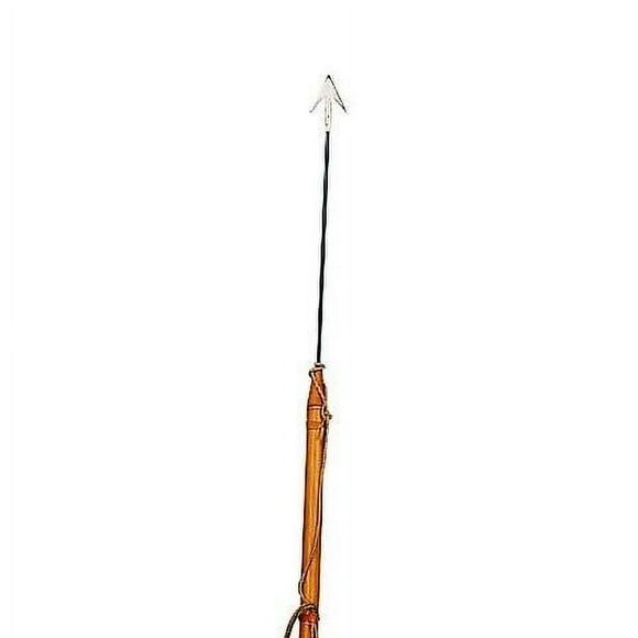Steel Tipped Harpoon - Distressed Solid Wood Nautical Decor - Fishing Spear with Metal Rod - Perfect Decorative Fishing Harpoon Spear Gift for Sailors (Double Fluke)