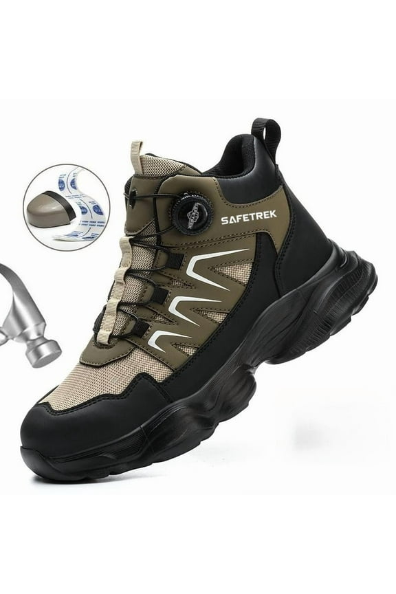 Steel Toe Safety Shoes for Men Women: Anti-Smash Anti-Puncture Anti-Slip Work Boots, Waterproof Protective Work Footwear With Quickly Shoelaces,Lightweight Shoes For Factory Construction