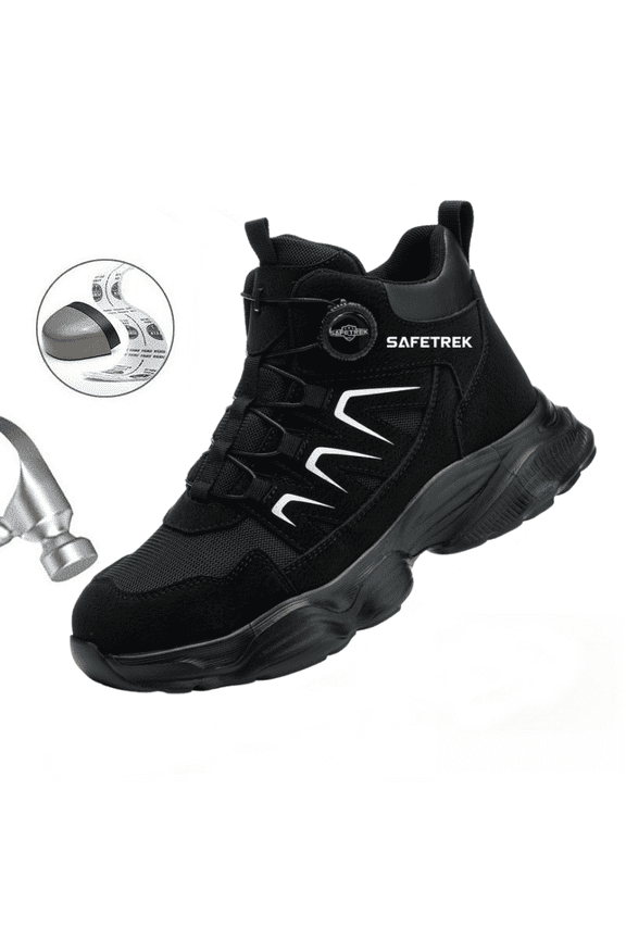 Steel Toe Safety Shoes for Men Women: Anti-Smash Anti-Puncture Anti-Slip Work Boots, Waterproof Protective Work Footwear With Quickly Shoelaces,Lightweight Shoes For Factory Construction