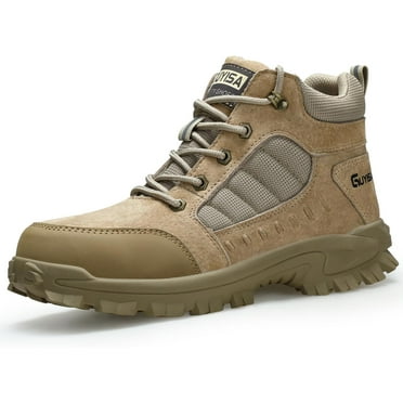Steel Toe Boots for Men Indestructible Steel Toe Shoes Breathable High Top Work Boots for Men Lightweight Safety Shoes Non Slip Work Shoes Industry Construction Safety Boots