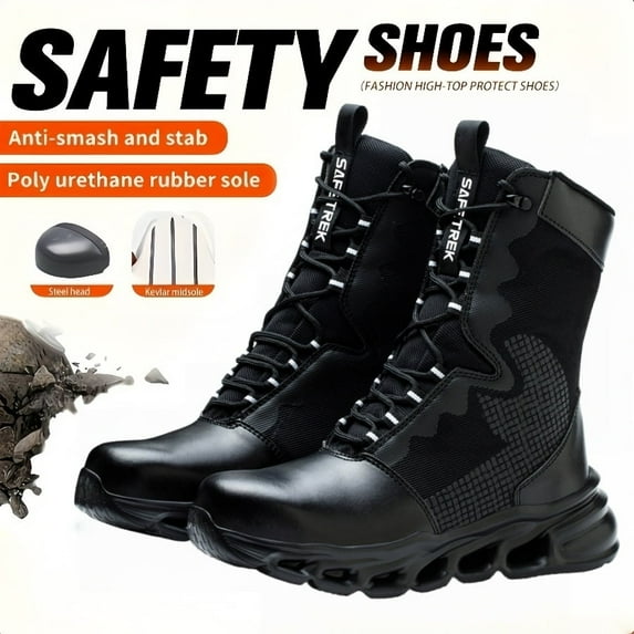 Steel Toe Boots for Men Indestructible Non Slip Comfortable Work Boot Safety Construction Shoes