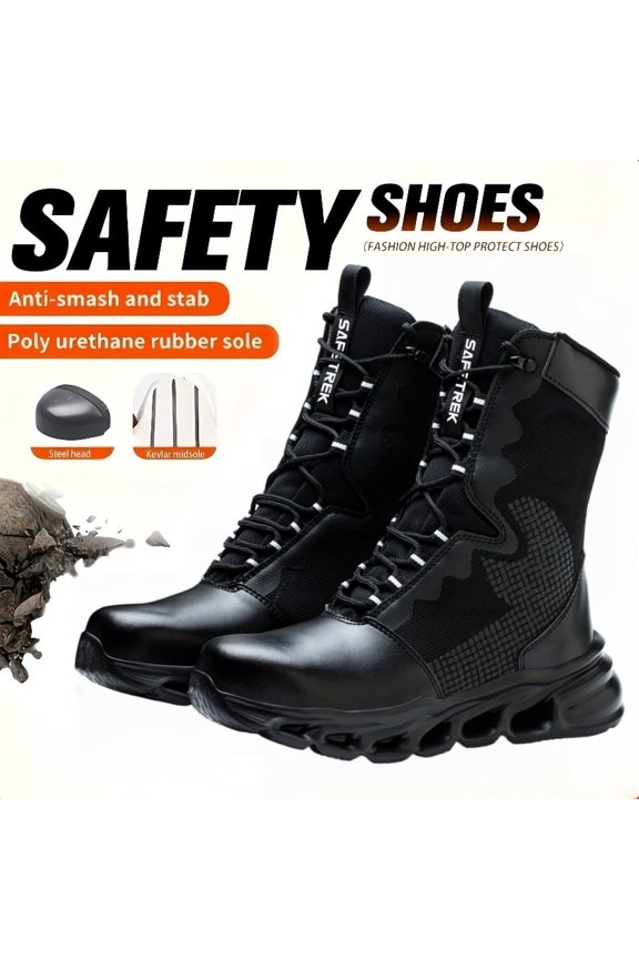 Steel Toe Boots for Men Indestructible Non Slip Comfortable Work Boot Safety Construction Shoes