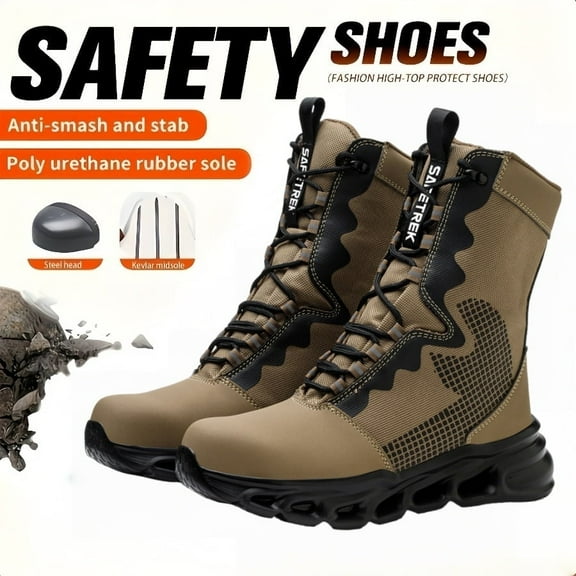 Steel Toe Boots for Men Indestructible Non Slip Comfortable Work Boot Safety Construction Shoes