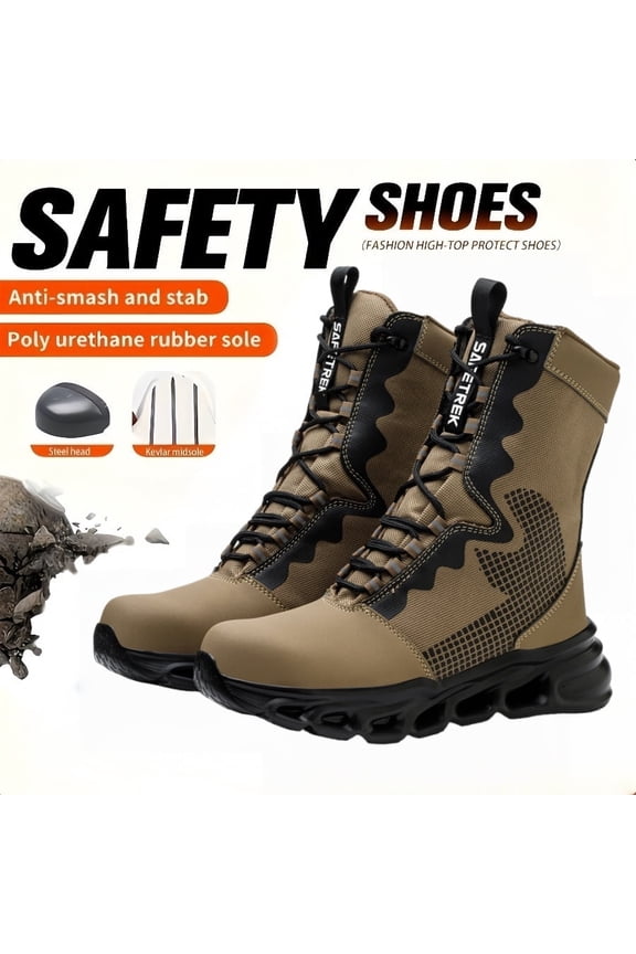 Steel Toe Boots for Men Indestructible Non Slip Comfortable Work Boot Safety Construction Shoes