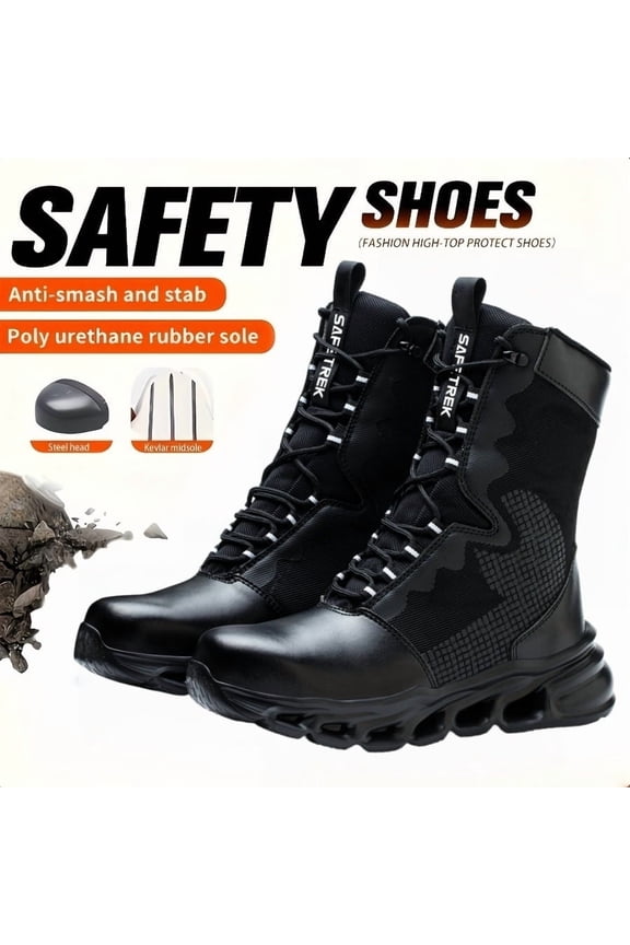 Steel Toe Boots for Men Indestructible Non Slip Comfortable Work Boot Safety Construction Shoes