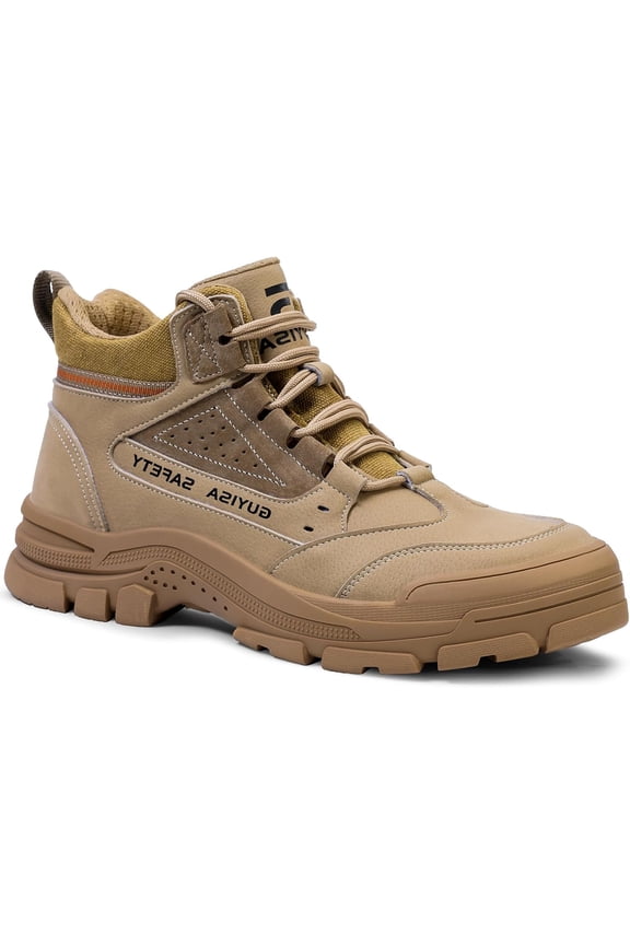 Steel Toe Boots for Men Indestructible Steel Toe Shoes Breathable High Top Work Boots for Men Lightweight Safety Shoes Non Slip Work Shoes