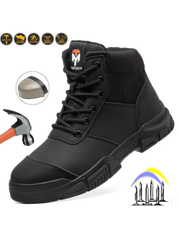 Steel Toe Boots for Men Industrial Construction Anti-puncture Work Safety Shoes Non-Slip Waterproof Hiking Shoes