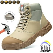 Steel Toe Boots for Men Industrial Construction Anti-puncture Work Safety Shoes Non-Slip Waterproof Hiking Shoes