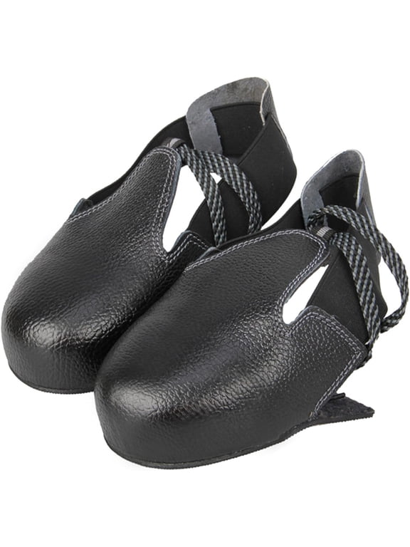 Steel Toe Cap Shoes for Metal Roofing: Workplace Steel Toe Cap Safety Shoe Covers with Adjustable Strap, Unisex Leather Toe Protector Overshoes Foot Guard Plate Men and Women