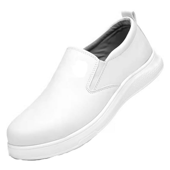 Steel Toe Cap Trainers Leather Safety Trainers slip on Work Shoes Lightweight Breathable Anti-slip EU 35-46