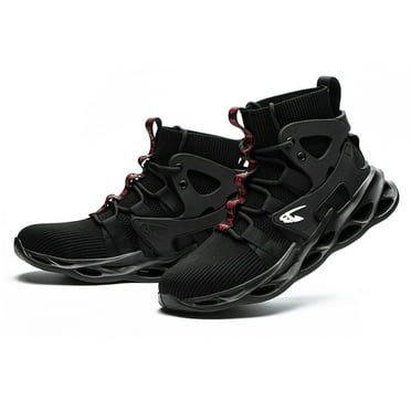 Steel Toe Lightweight Working Shoes for Men Breathable Mesh Safety Shoes Anti Pierce High Top Sneakers Footwear