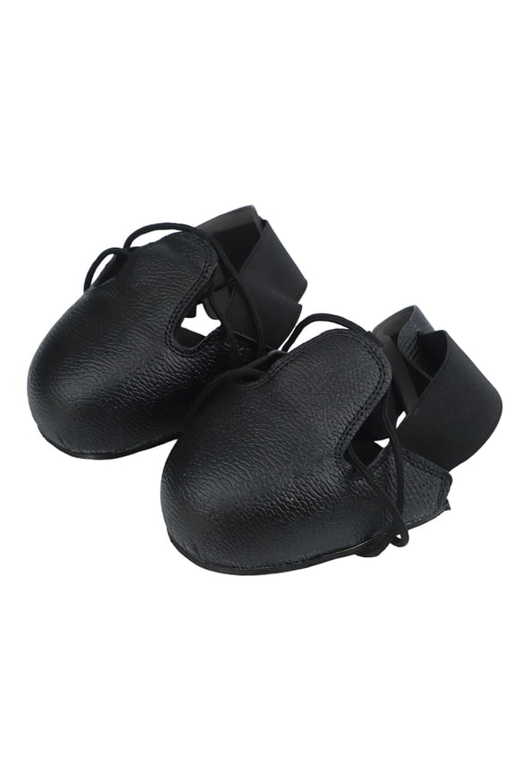 Steel Toe Safety Shoe Covers Anti-Smash Protective Leather Work Boot Cap Shockproof Slip-Resistant Industrial Workplace Safety Gear for Men Women European Sizes 32-45 Black 22x10x9cm