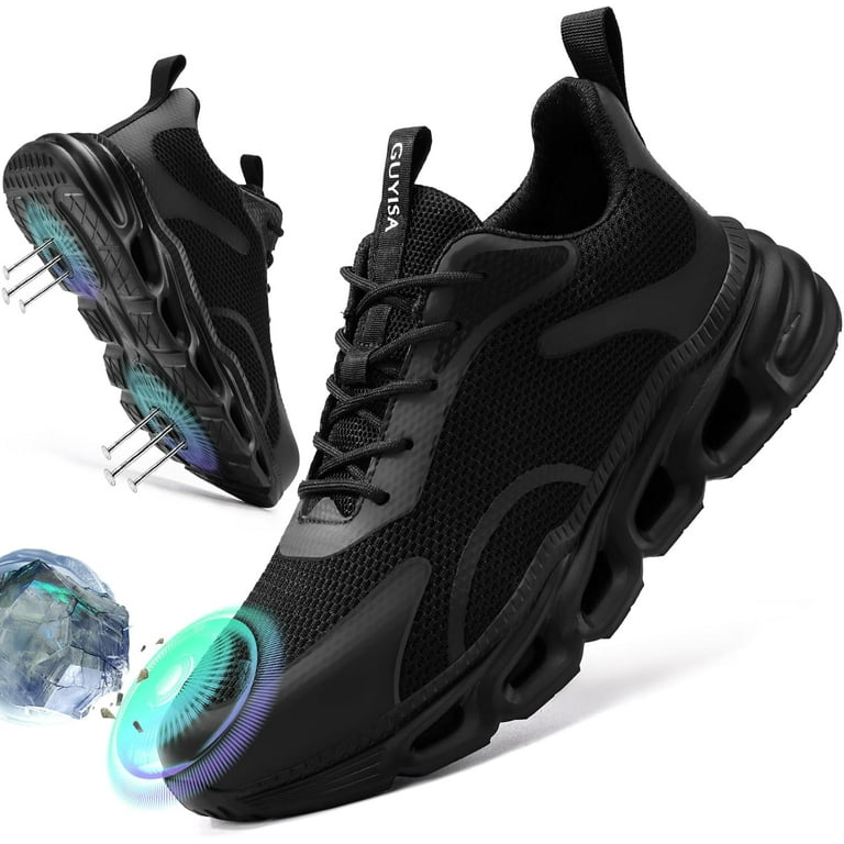 Steel Toe Shoes for Men Women Non Slip Work Shoes Lightweight Work Boots for Men Comfortable Safety Shoes Indestructible Steel Toe Shoes Industrial
