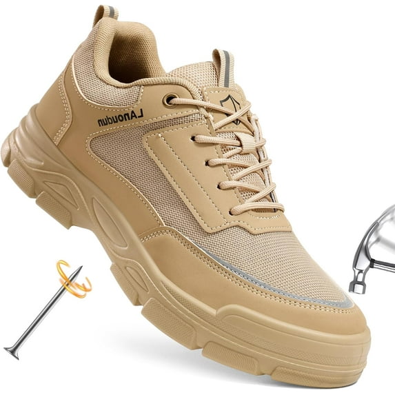 Steel Toe Shoes for Men Women Non Slip Work Shoes Lightweight Work Boots for Men Comfortable Safety Shoes Indestructible Steel Toe Shoes Industrial Construction Steel Toe Boots for Men