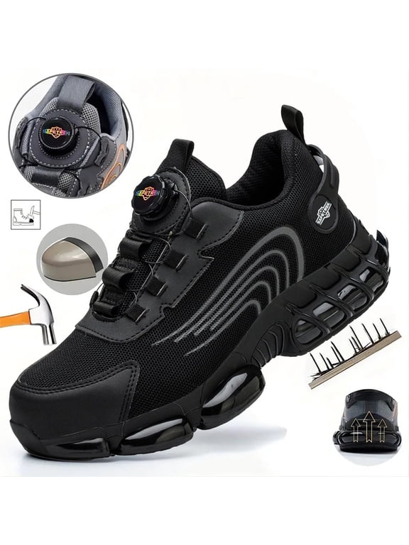 Steel Toe Shoes Sneakers For Men Indestructible work Shoes Puncture Proof Lightweight Comfortable Industrial Slip On Safety Shoes