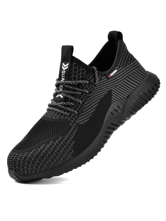 Steel Toe Shoes for Women Men Wide Non Slip Composite Work Sneakers Indestructible Comfortable Safety Shoes Lightweight Breathable Construction Sneakers Puncture Ergonomic Design