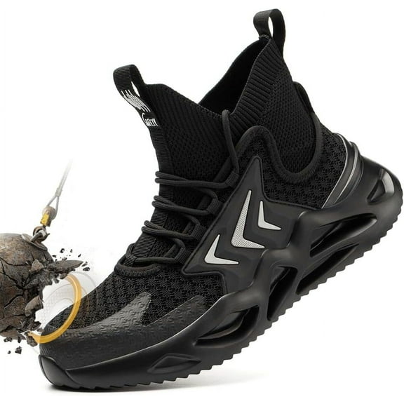 Steel Toe Shoes for Men Comfortable Work Safety Shoes Lightweight Steel Toe Sneakers for Men Puncture Proof Indestructible Mens Work Shoes Sneakers