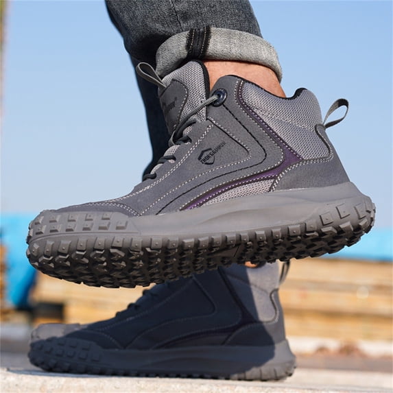 Mid Guy Steel Toe Shoes for Men Lightweight Comfy Mid Top Work Sneakers ...