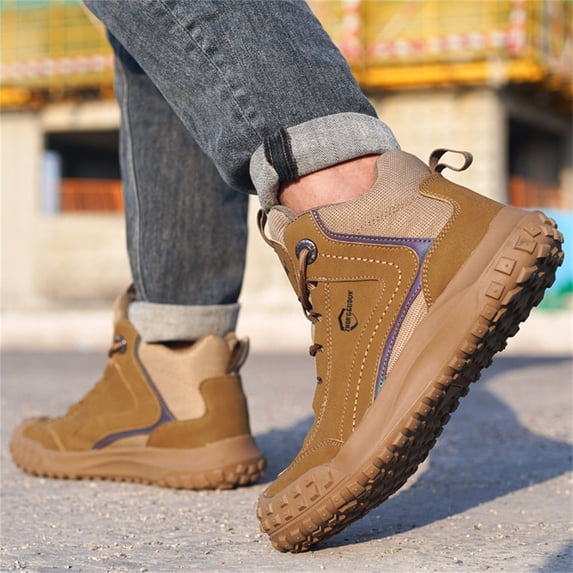 Mid Guy Steel Toe Shoes for Men Lightweight Comfy Mid Top Work Sneakers ...