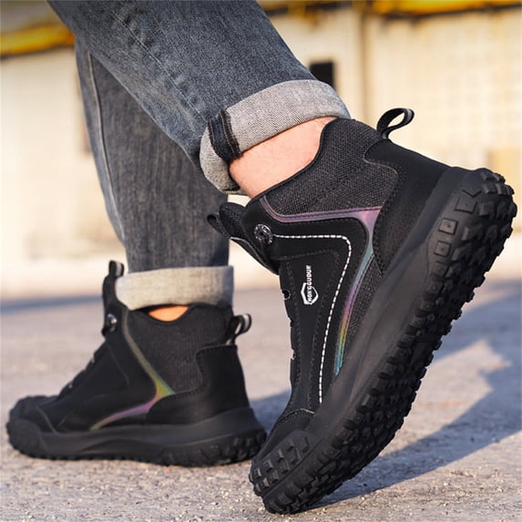 Mid Guy Steel Toe Shoes for Men Lightweight Comfy Mid Top Work Sneakers ...