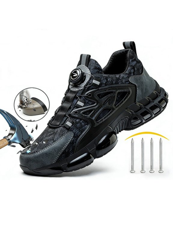Steel Toe Shoes for Men Lightweight Safety Shoes Comfortable Steel Toe Sneakers Warehouse Industry Indestructible Work Shoes