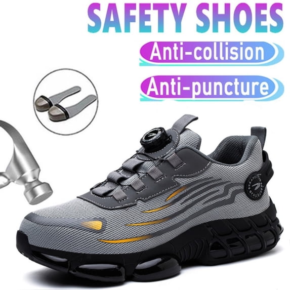 Steel Toe Shoes for Men Lightweight Safety Shoes Comfortable Steel Toe Sneakers Warehouse Industry Work Shoes