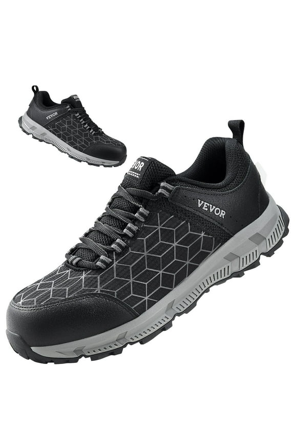 Steel Toe Shoes for Men US Size 8 Athletic Work Shoe Sneakers Black