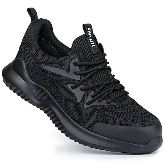 Steel Toe Shoes for Men Women Lightweight Breathable Comfortable Safety Work Sneakers Slip Resistant Puncture Proof Black