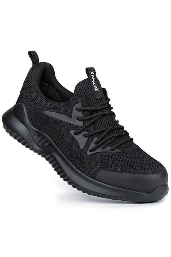 Steel Toe Shoes for Men Women Lightweight Breathable Comfortable Safety Work Sneakers Slip Resistant Puncture Proof Black