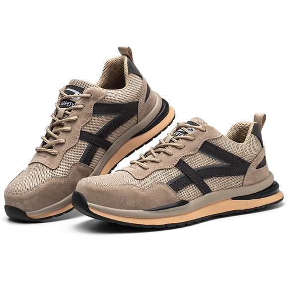 Steel Toe Shoes for Men Women - Reflective Anti-Smash Anti-Puncture Non-Slip Beef Tendon Sole Work Shoes