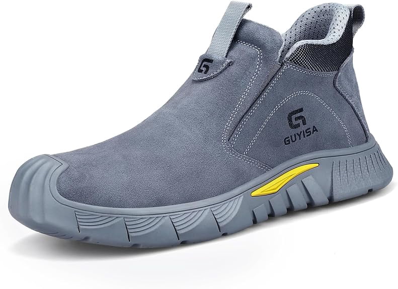 Men's & Women's Steel Toe Work Shoes - Air Cushion, Lightweight, Slip & Puncture Resistant Safety Sneakers