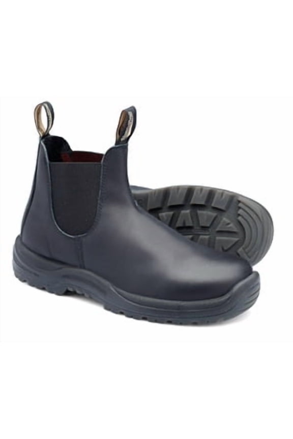 Steel Toe Slip-On Elastic Side Boots, Kick Guard, Black, US size 10.5