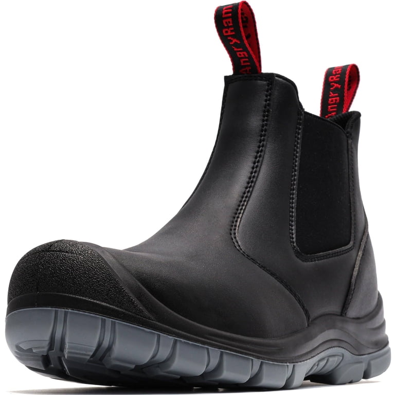 Tough Duck Men\'s Steel Toe Size 10.5 Black Red Work Boots Acid Oil Slip Resist Work Boots for Any Job | Tough & Reliable | Shoes For Crews main image 2