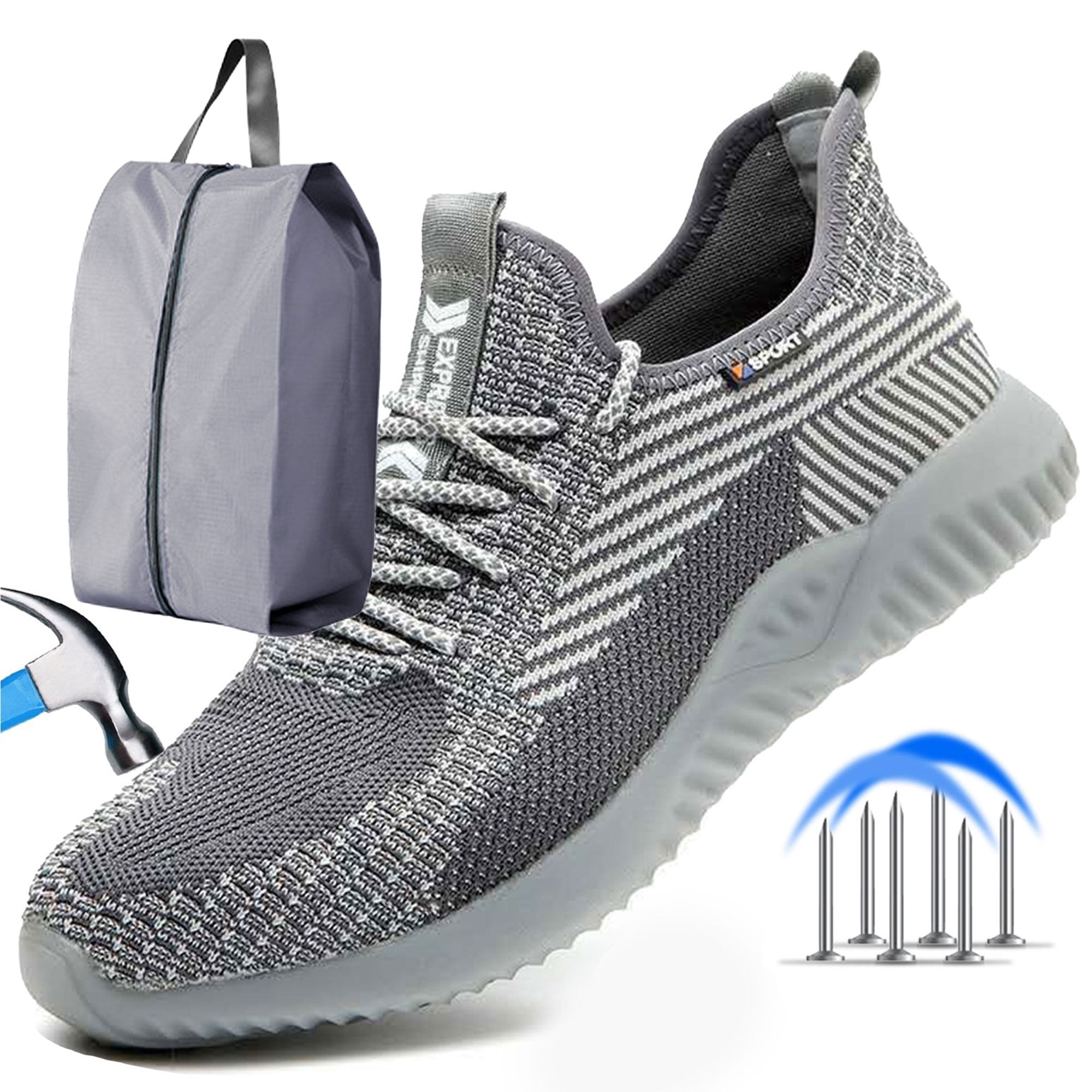 Steel Toe Sneakers for Men - Breathable Mesh Safety Shoes  display picture 3