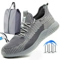 thumbnail image 1 of Steel Toe Sneakers for Men - Breathable Mesh Safety Shoes - Lightweight Puncture Proof Work Sneakers - OSHA Approved Comfortable Athletic Shoes for Construction & Warehouse, 1 of 8