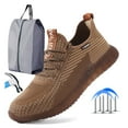 thumbnail image 1 of Steel Toe Sneakers for Men - Breathable Mesh Safety Shoes - Lightweight Puncture Proof Work Sneakers - OSHA Approved Comfortable Athletic Shoes for Construction & Warehouse, 1 of 8