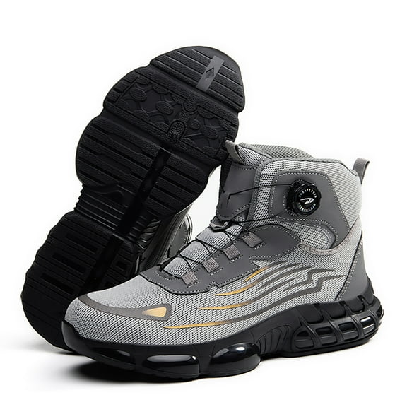 Steel Toe Work Boots for Men and Women – Lightweight Comfortable Sneakers-Style, Slip-Resistant Puncture-Proof Safety Shoes for Industrial & Construction Use