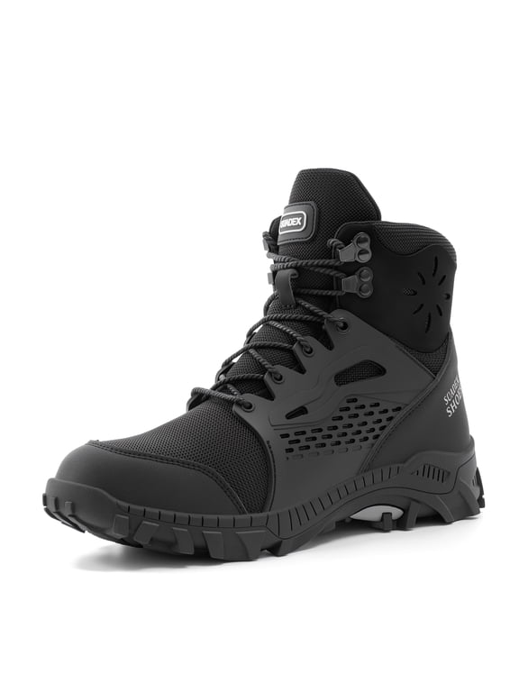 Steel Toe Work Boots for Men Women, Waterproof Lightweight Safety Boots, Steel Toe Shoes with Air Cushion, Comfortable for Industrial Construction Warehouse Factory Logistics Work