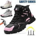 thumbnail image 1 of Steel Toe Work Boots for Women Construction Safety Boot Indestructible Shoes Lightweight Comfortable Slip Resistant Puncture Proof Slip Resistant Working Sneakers 7.5, 1 of 10