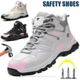 thumbnail image 1 of Steel Toe Work Boots for Women Construction Safety Boot Indestructible Shoes Lightweight Comfortable Slip Resistant Puncture Proof Slip Resistant Working Sneakers 7.5, 1 of 10