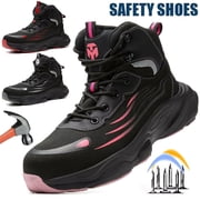 Steel Toe Work Boots for Women Construction Safety Boot Indestructible Shoes Lightweight Comfortable Slip Resistant Puncture Proof Slip Resistant Working Sneakers 7.5