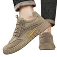 thumbnail image 1 of Steel Toe Work Boots for Men Suede Breathable Lace up Fashion Sneakers Casual Lightweight Antislip Walking Shoes Khaki Size 9.5, 1 of 7