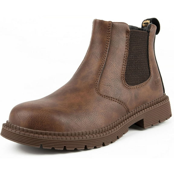 Steel Toe Work Boots for Men Women Leather Safety Shoes Waterproof Construction Shoes Hiking Boots Industrial Work Shoes