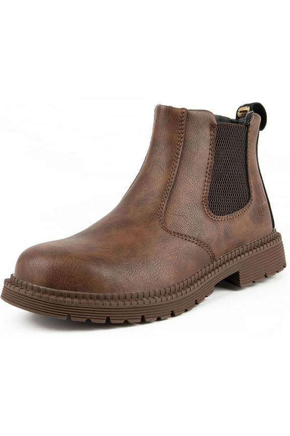 Steel Toe Work Boots for Men Women Leather Safety Shoes Waterproof Construction Shoes Hiking Boots Industrial Work Shoes