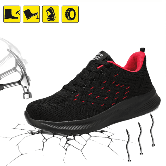 Steel Toe Work Shoes for Men, Men's Work Shoes Slip Resistant Lightweight Comfortable Safety Sneakers