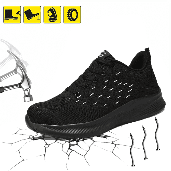 Steel Toe Work Shoes for Men, Men's Work Shoes Slip Resistant Lightweight Comfortable Safety Sneakers